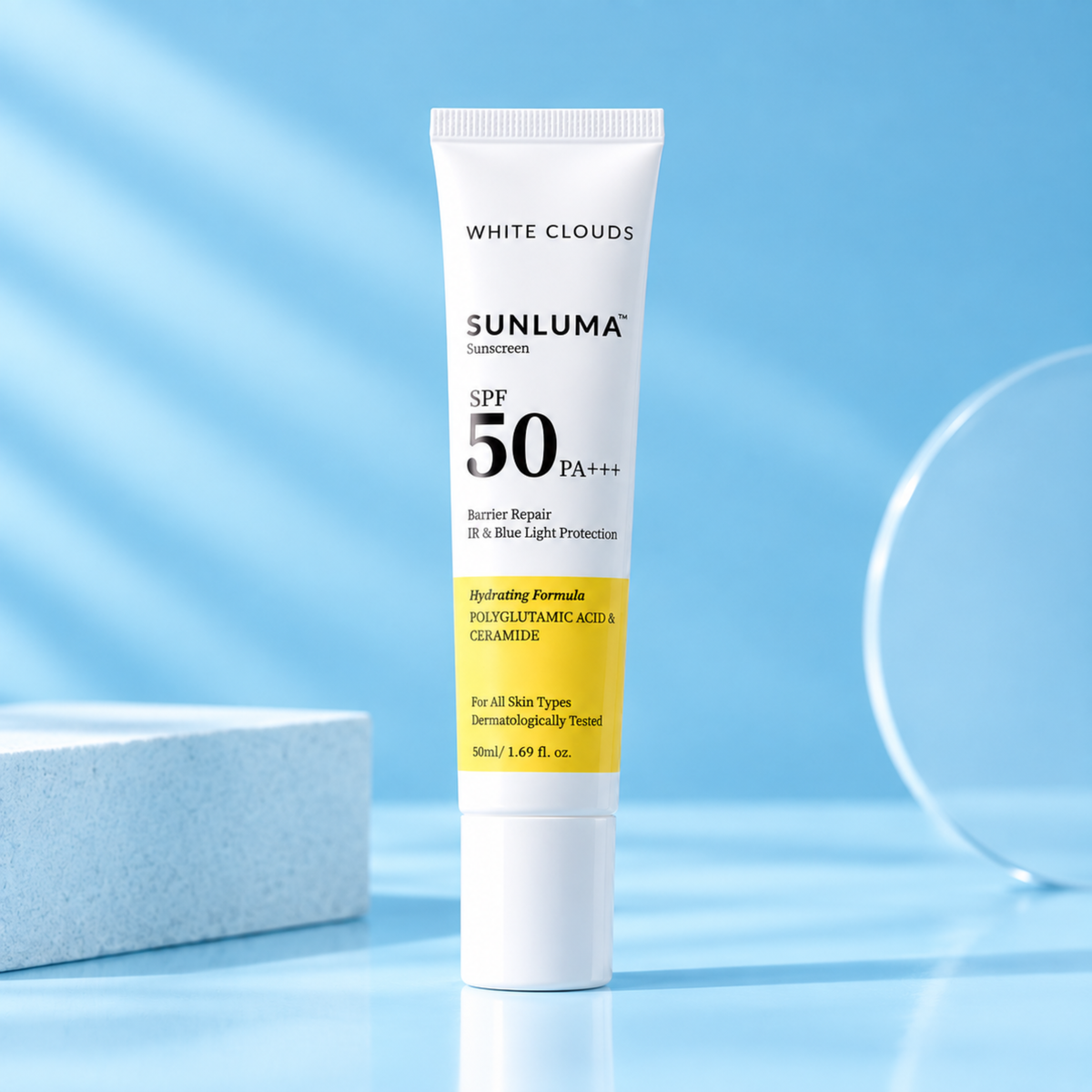 SUNLUMA Hydrating Sunscreen | SPF 50 PA+++ | Non-Comedogenic, Dermatologically Tested - 50 ml
